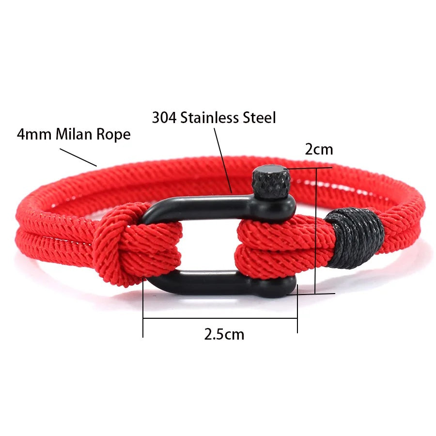 Rocamar Unisex Nautical Bracelet with Anchor and Double Gray Thread deideas