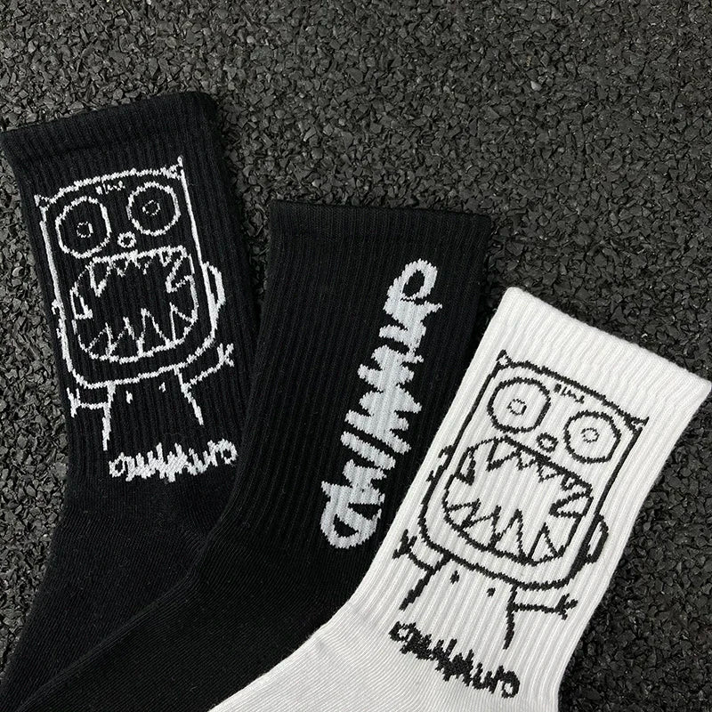 Cartoon Cotton-Blend Socks – Vibe, 4-Pair Set