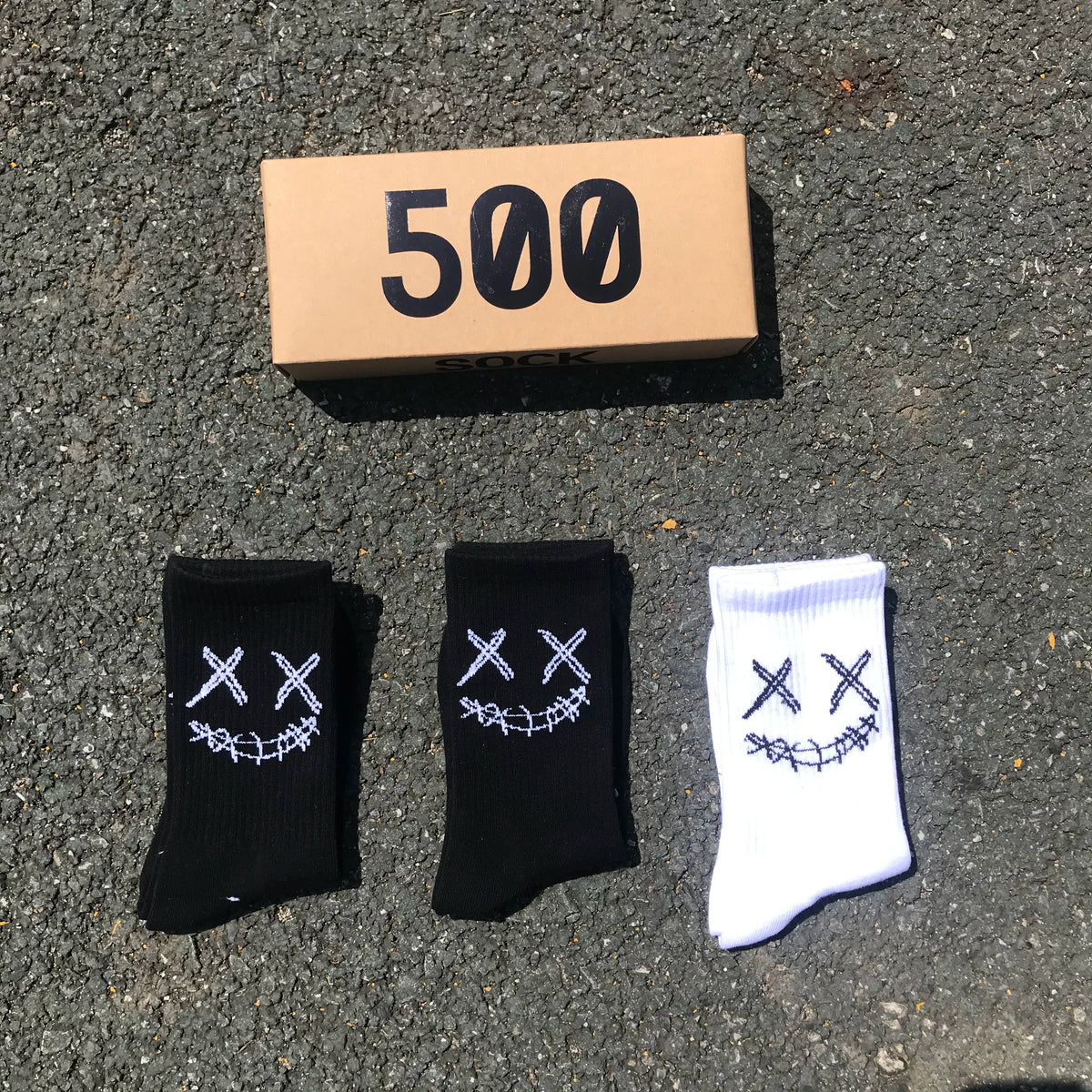 X-Eye Face Crew Socks – Cotton Blend, 3-Pair Set