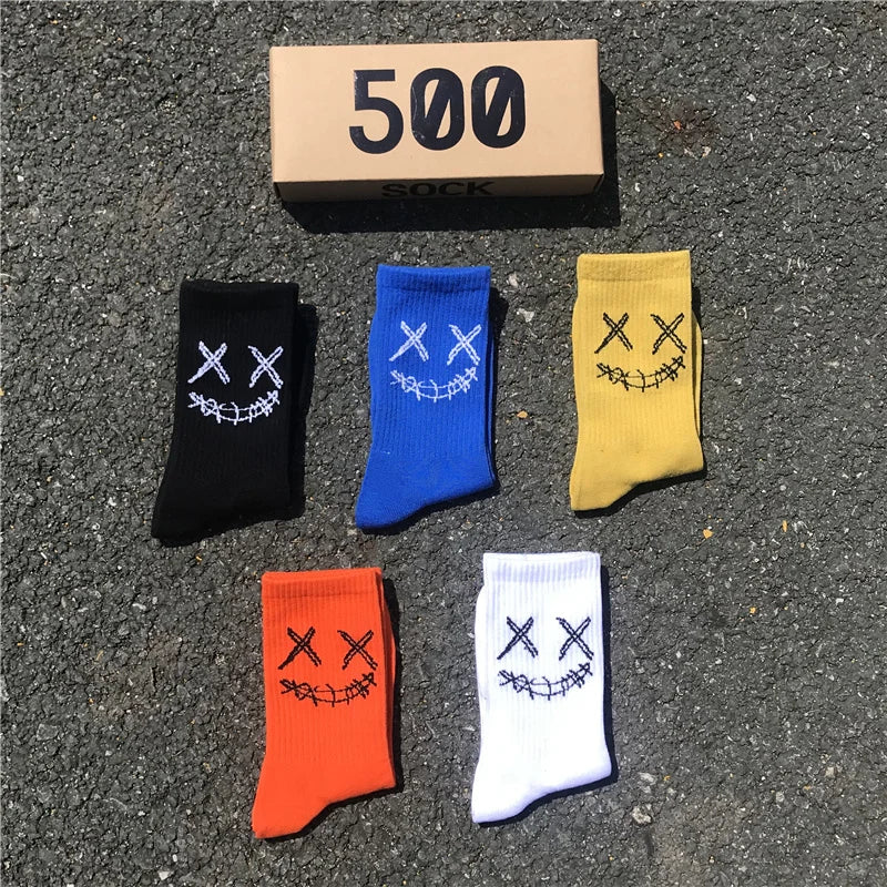 X-Eye Face Crew Socks – Cotton Blend, 3-Pair Set