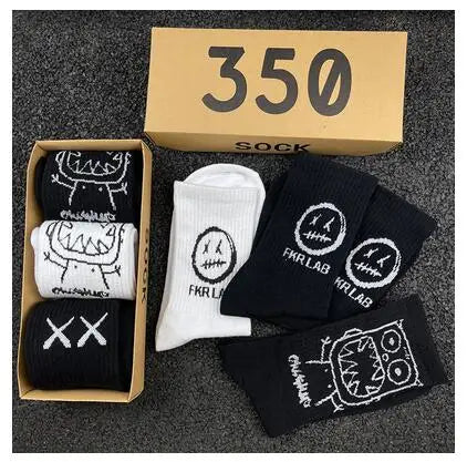 Cartoon Cotton-Blend Socks – Vibe, 4-Pair Set