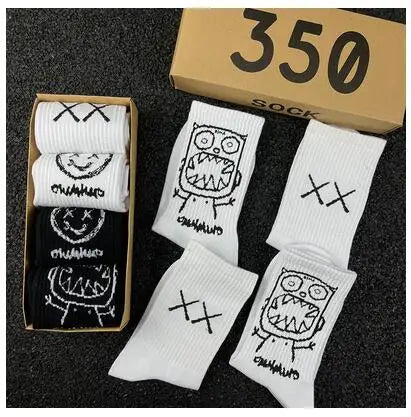 Cartoon Cotton-Blend Socks – Vibe, 4-Pair Set
