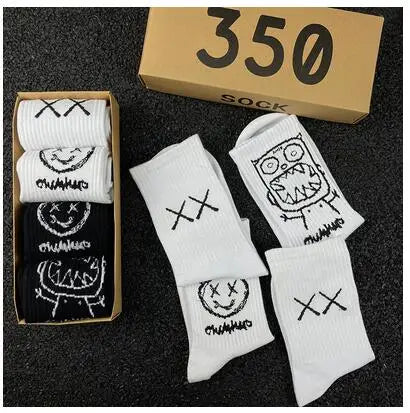 Cartoon Cotton-Blend Socks – Vibe, 4-Pair Set