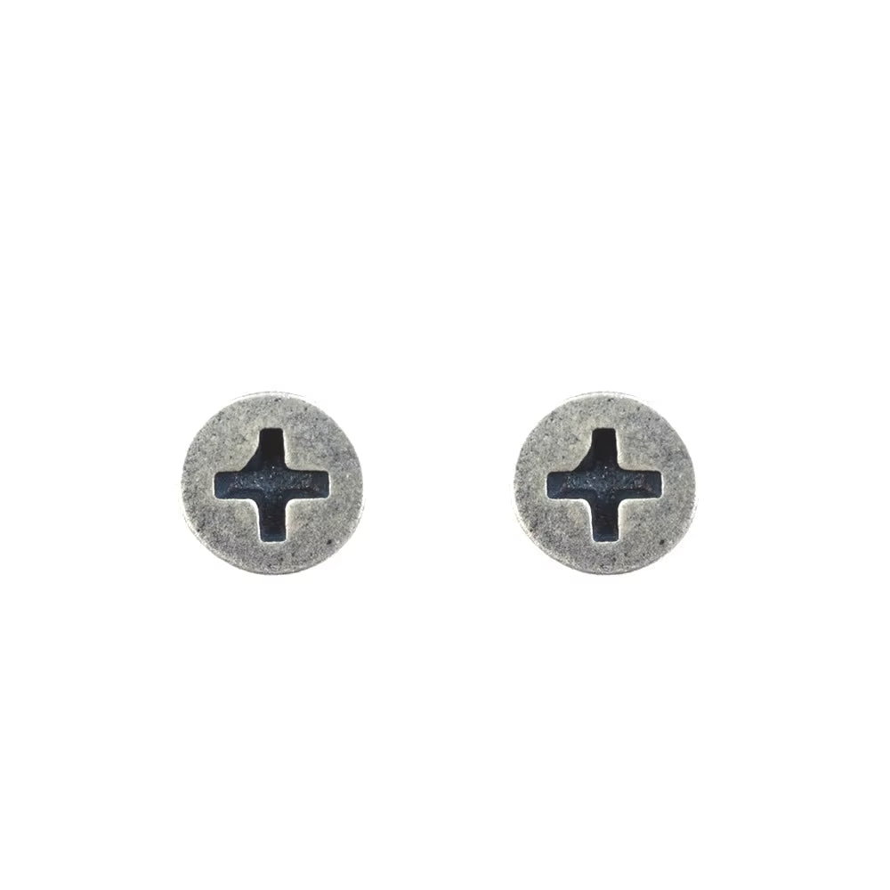 Gothic Screw Stud Earrings 925 Sterling Silver Retro Punk Jewelry, Perfect for You deideas