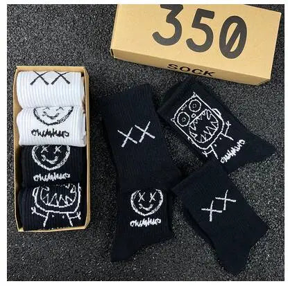 Cartoon Cotton-Blend Socks – Vibe, 4-Pair Set
