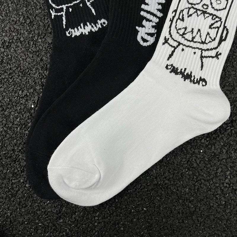 Cartoon Cotton-Blend Socks – Vibe, 4-Pair Set