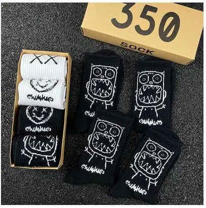 Cartoon Cotton-Blend Socks – Vibe, 4-Pair Set