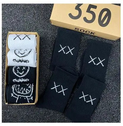 Cartoon Cotton-Blend Socks – Vibe, 4-Pair Set