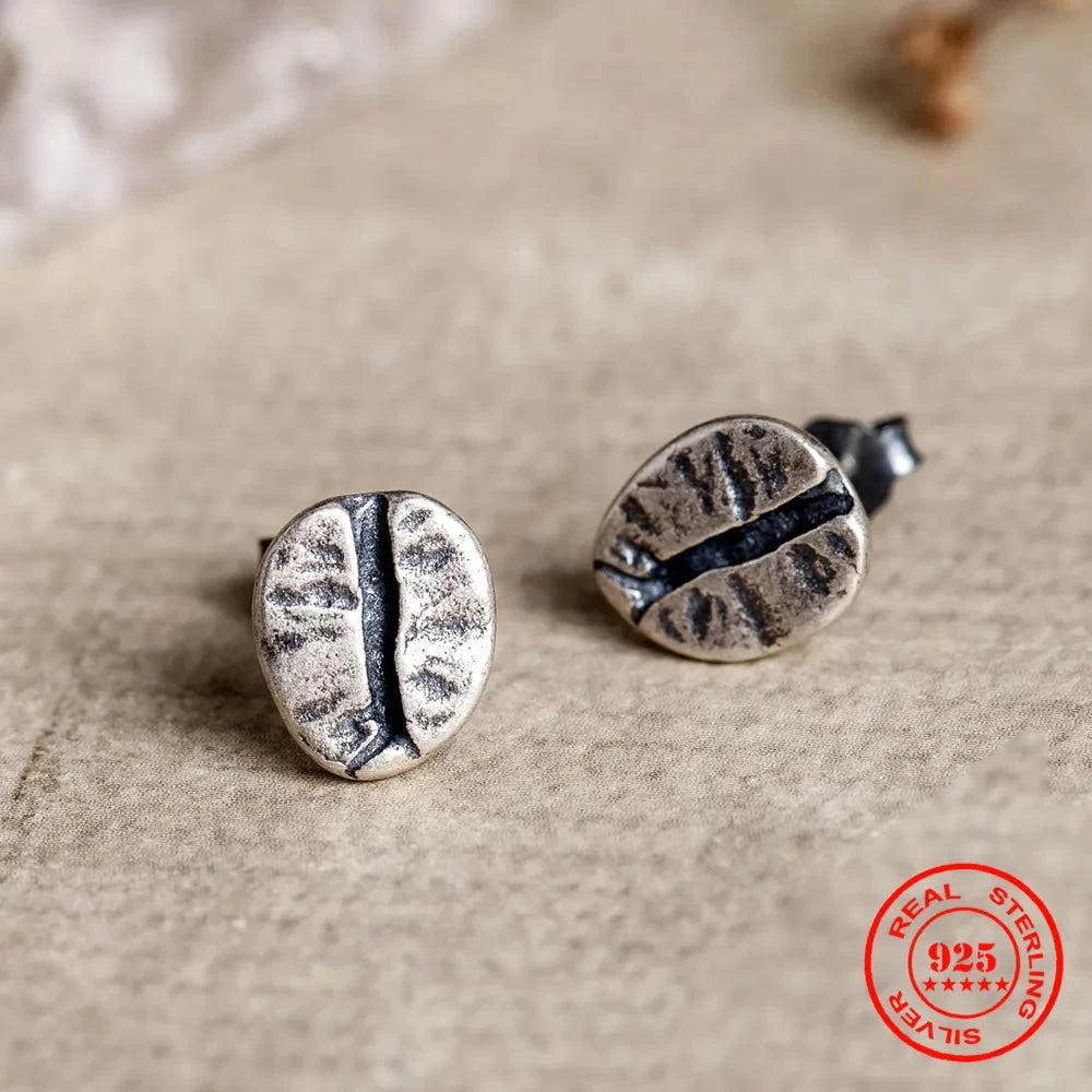 Coffee Bean Stud Earrings Punk & Vintage Style for Men & Women, Party & Wedding Jewelry deideas