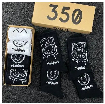 Cartoon Cotton-Blend Socks – Vibe, 4-Pair Set