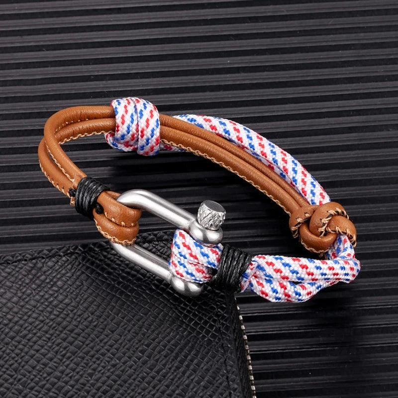 Navy Style Paracord Survival Bracelet U-Shaped Stainless Steel Shackle deideas