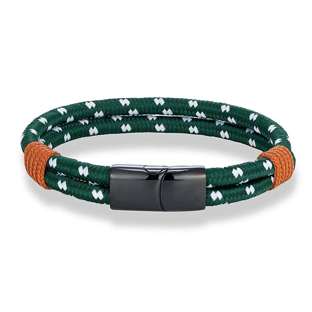 Fashion Nautical Bracelet Woven Rope with Stainless Steel Accent deideas