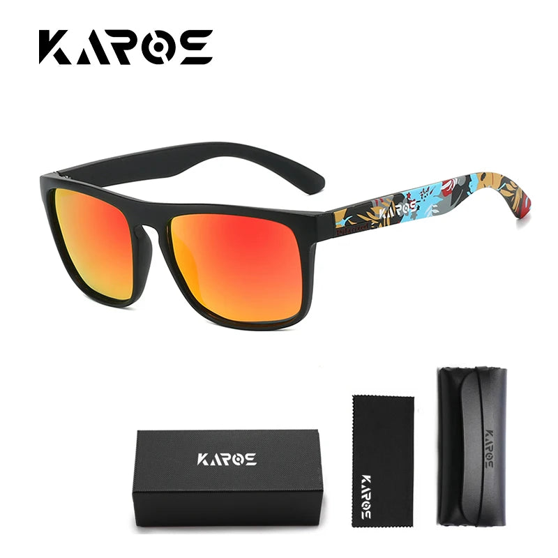 Rectangular Sunglasses with Case – Printed Frames, 10 Options