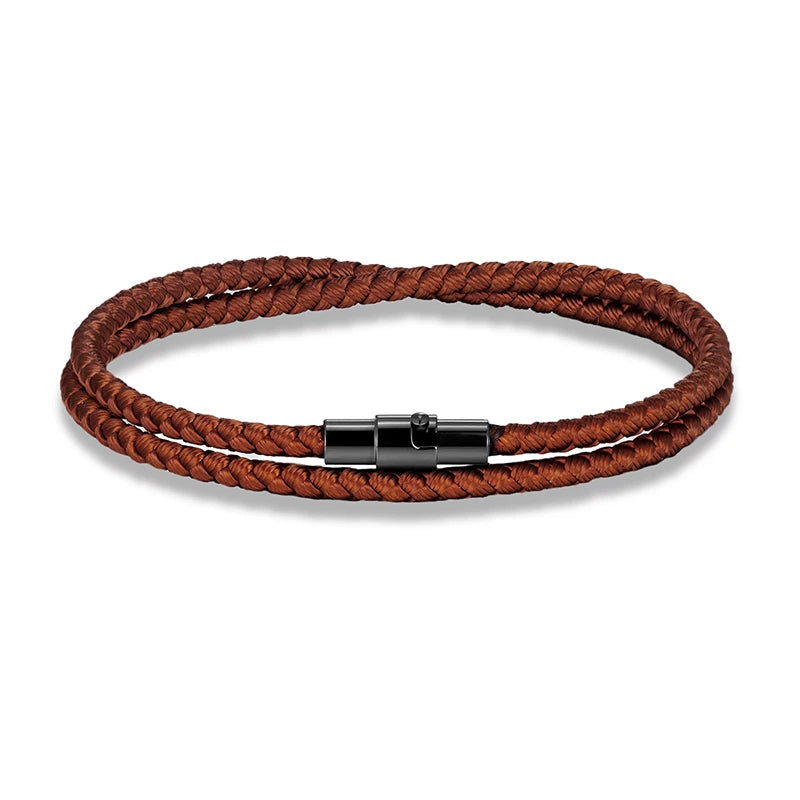 Focus Line Bracelet Minimalist Rope with Magnetic Steel Clasp