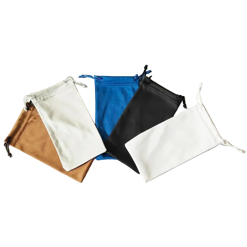 Microfiber Eyeglasses Pouch Soft Drawstring, 18x9cm