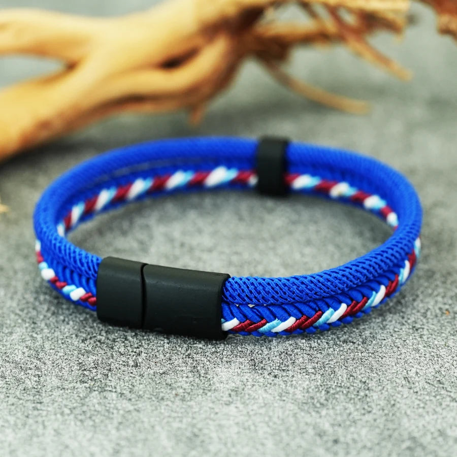 Double-Strand Rope Bracelet – Black Clasp, 3 Sizes