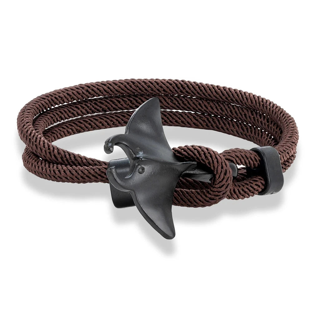Manta Ray Rope Bracelet Ocean-Inspired Multilayer Design deideas