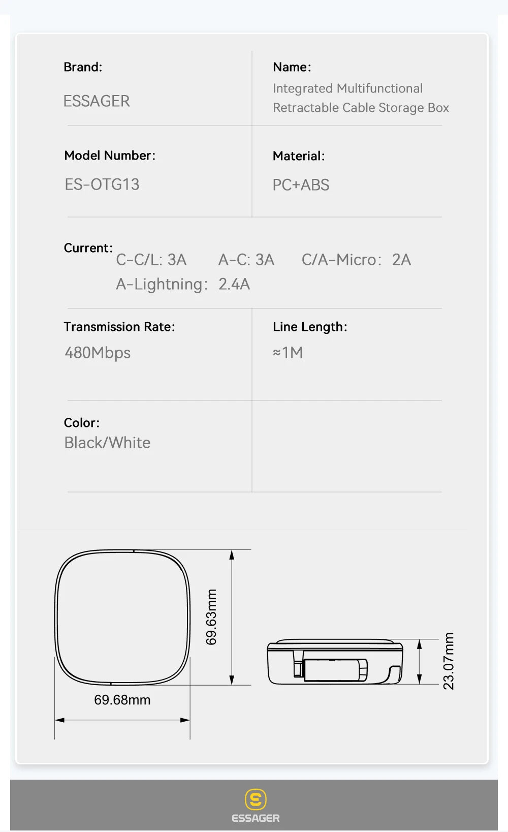 USB-C Travel Charging Kit – 60W Listed Output, Cable & Stand
