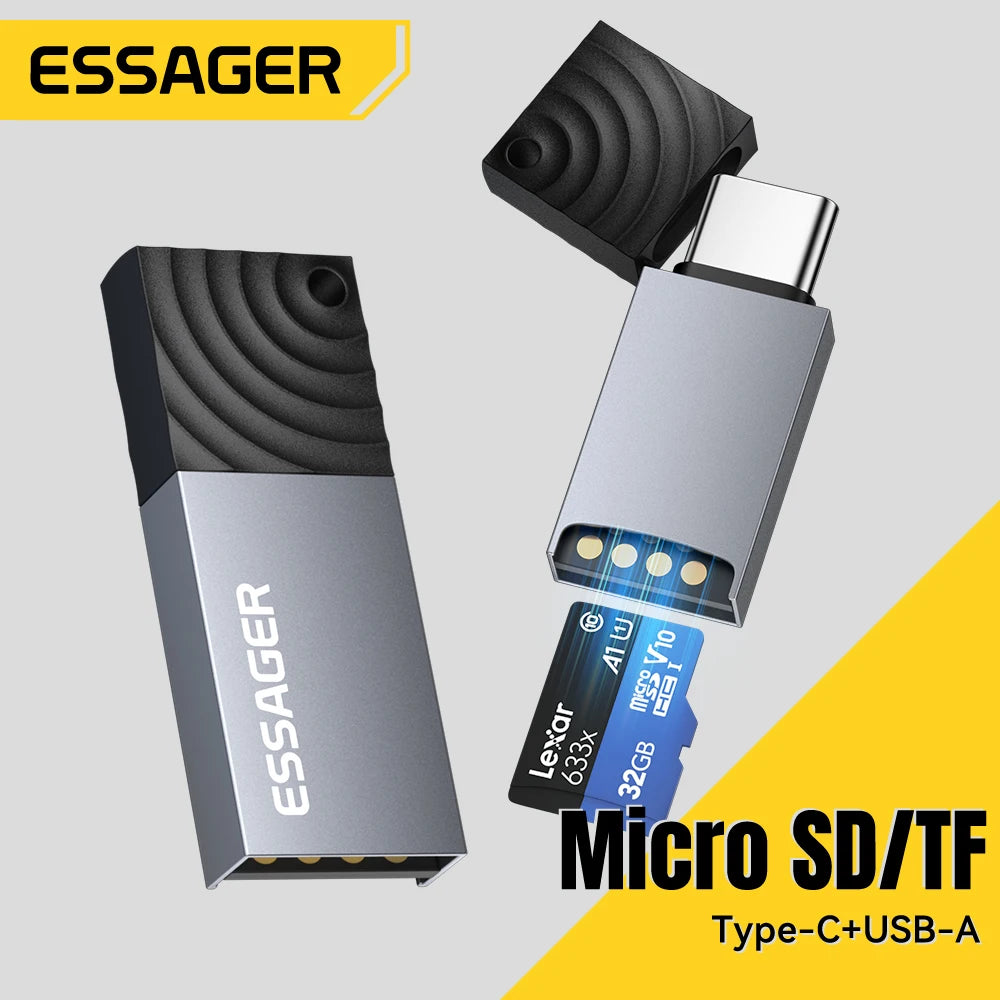 MicroSD Card Reader USB-C & USB 2.0, Dual Interface