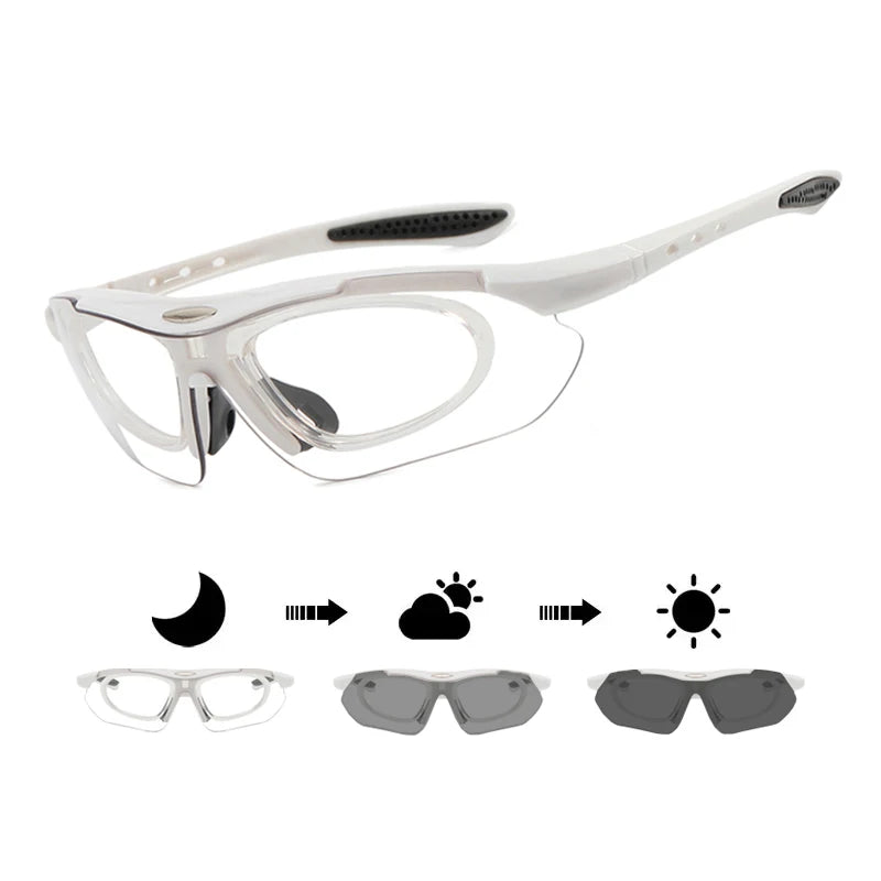 Photochromic Cycling Sunglasses - UV400, 152mm Wide