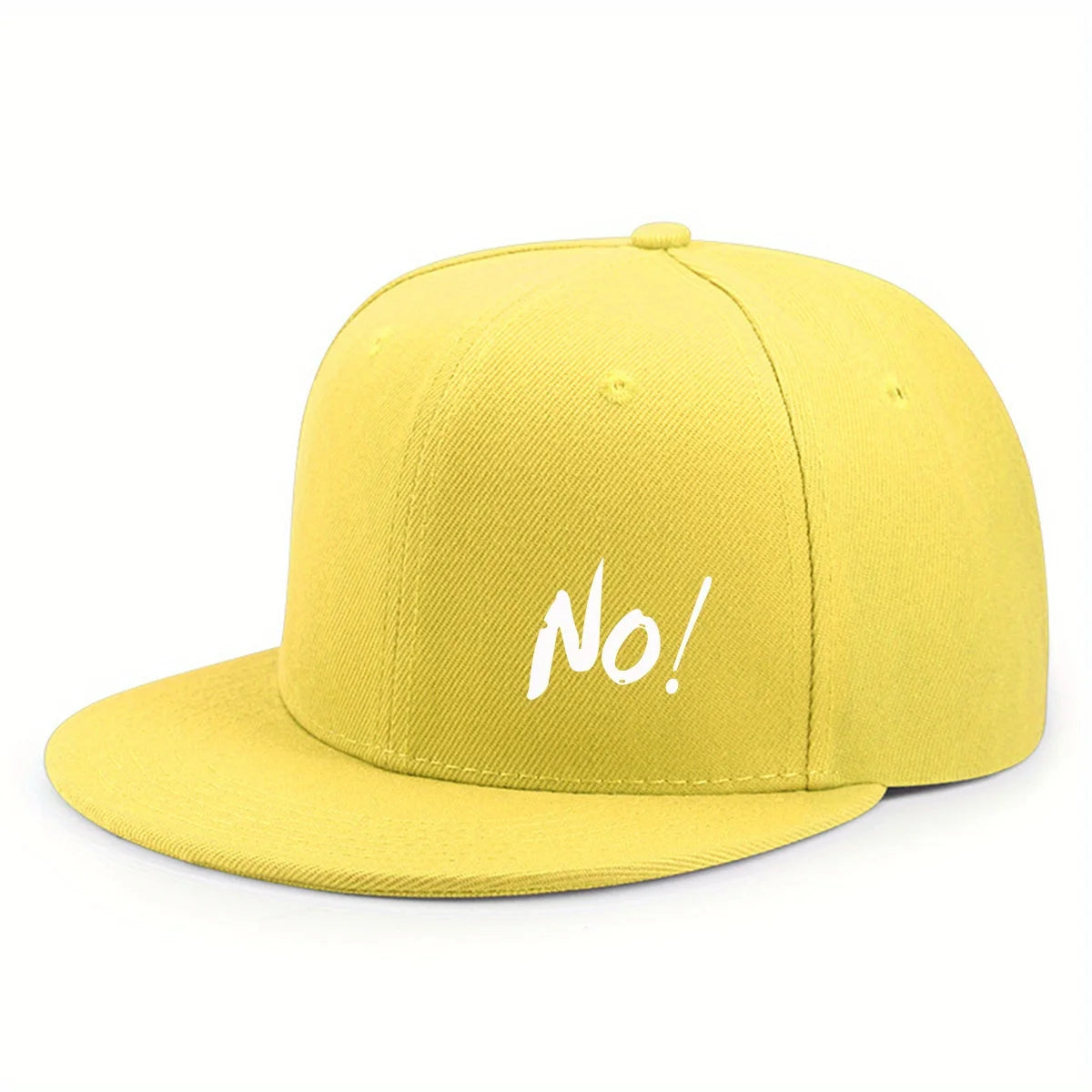 “No!” Graphic Flat-Brim Cap – 14 Colors