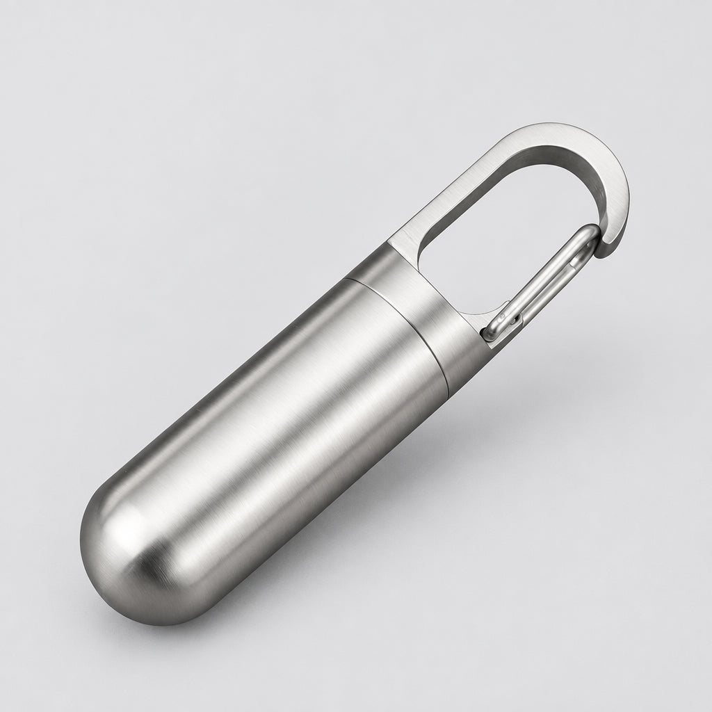 Pill Keychain Container – Screw-Top Capsule, 3 Sizes