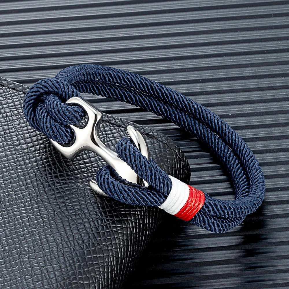 Nautical Survival Bracelet Dual Rope with Stainless Steel Anchor deideas