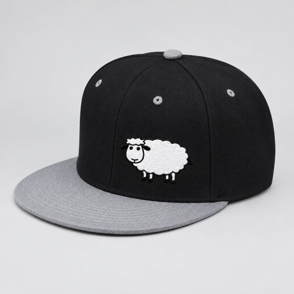 Sheep Graphic Baseball Cap – Adjustable Flat Brim Hat