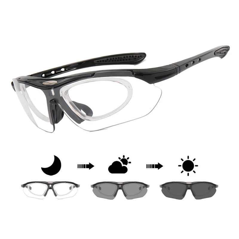 Photochromic Cycling Sunglasses - UV400, 152mm Wide