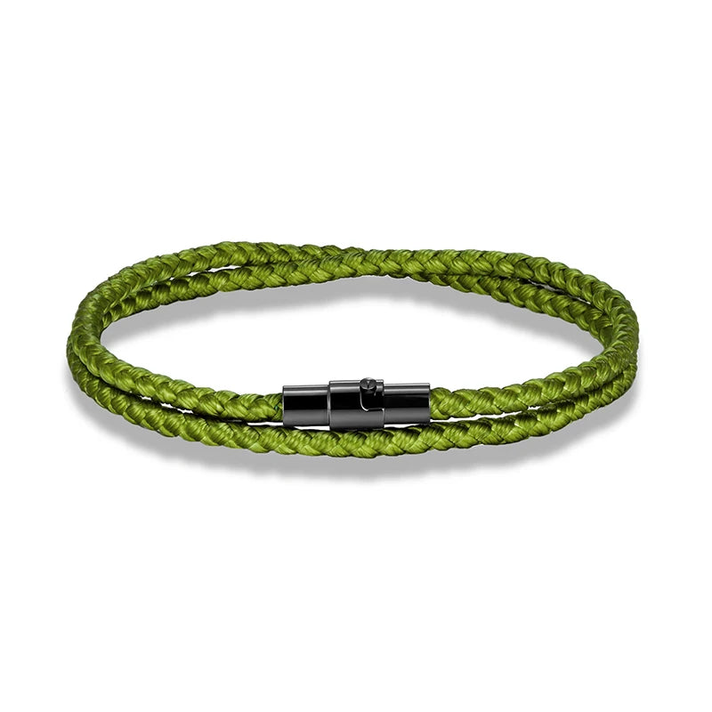 Focus Line Bracelet Minimalist Rope with Magnetic Steel Clasp