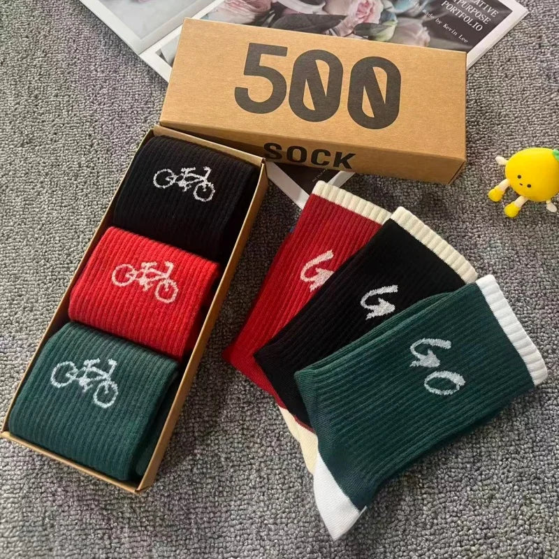Bicycle Graphic Crew Socks 3-Pack – Boxed Gift Set