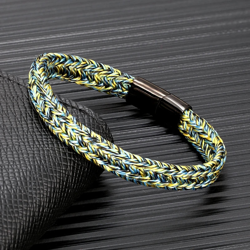 Braided Rope Bracelet – Captain’s Knot, 10 Colors, 19–23 cm