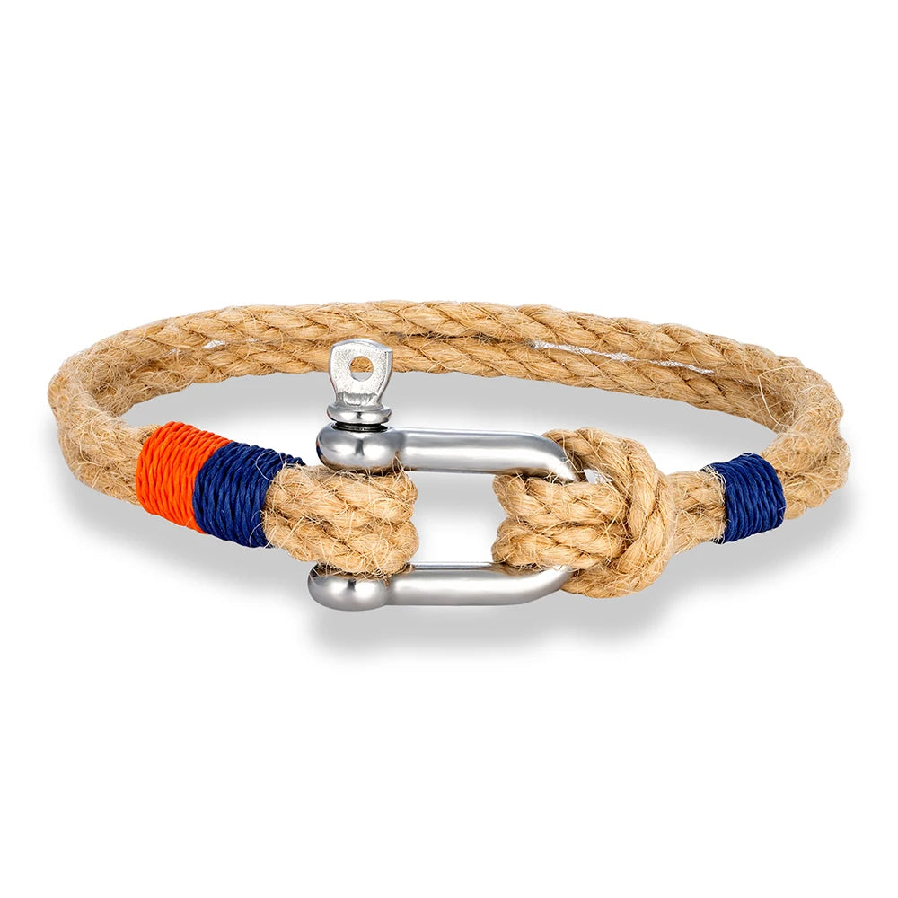 Double-Strand Rope Bracelet – Screw-Pin Shackle, 8 Styles