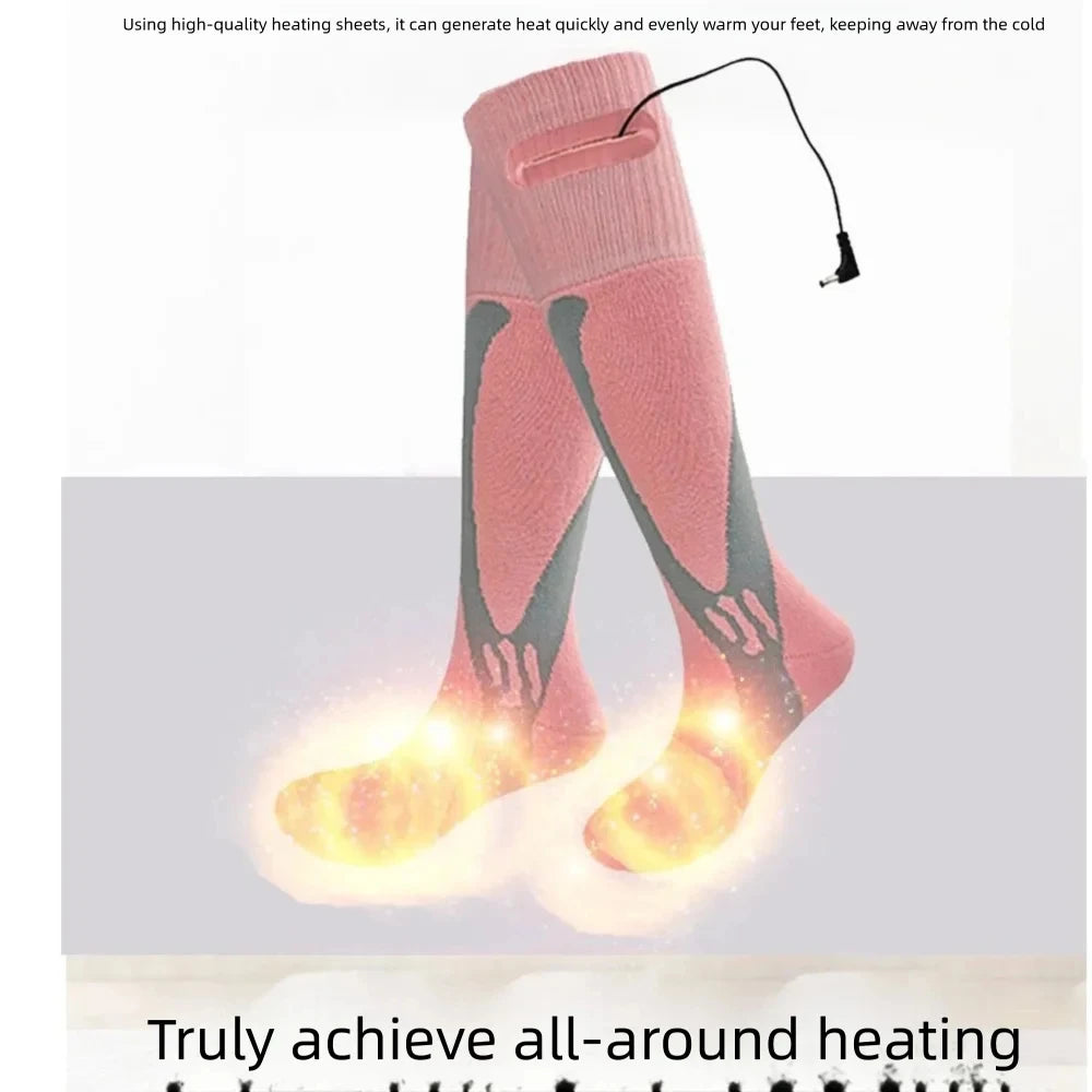 Rechargeable Heated Socks – Black or Pink, One Pair