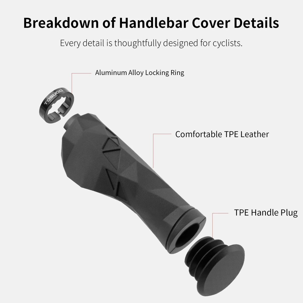 Ergonomic Lock-On Bike Grips – TPE, 13.5 cm, 1 Pair