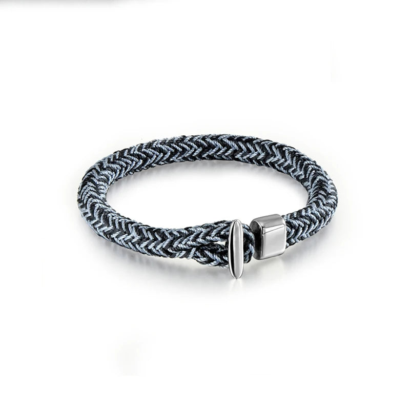 Braided Rope Bracelet – Toggle Closure, 6 Colors, 19–21 cm