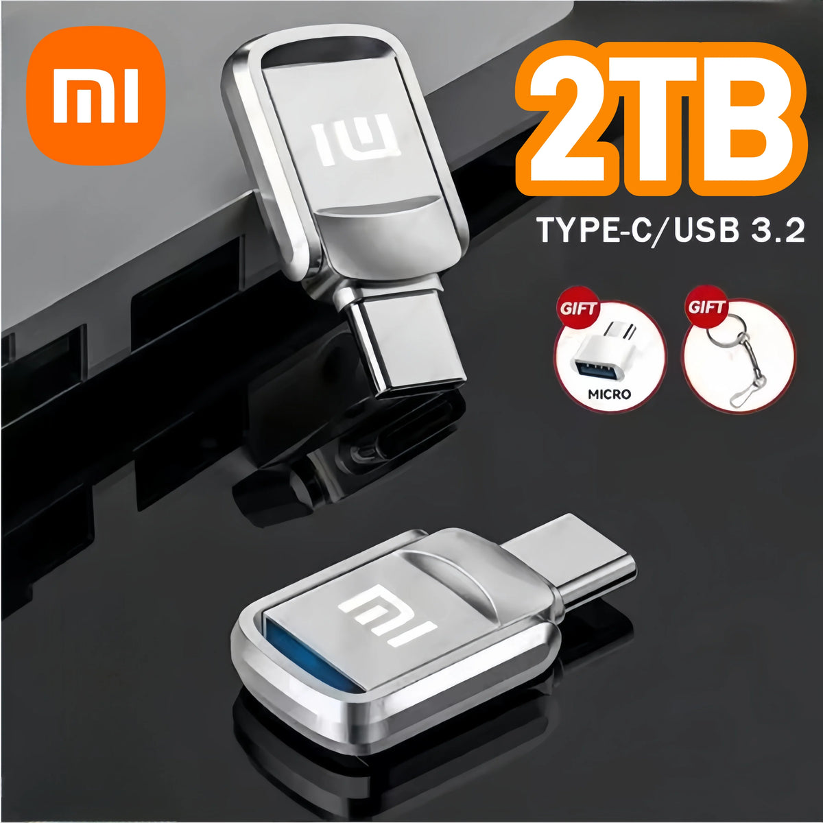 Xiaomi USB Flash Drive 1TB 2TB USB 3.0 High Speed Car Electronic Accessory Adapter Plug Play Video Large Storage Flash Drive deideas