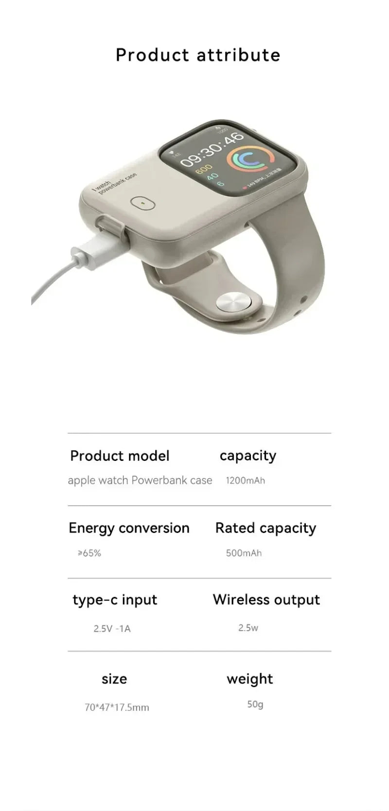 Charge — Chargeur sans fil portable + batterie externe pour Apple Watch