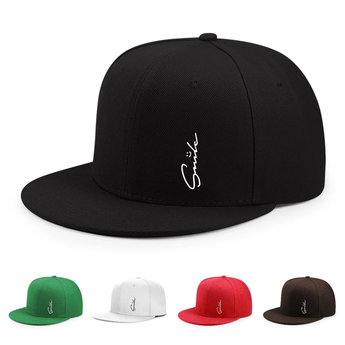 Smile Flat-Brim Cap – Bloom, 15 Colors