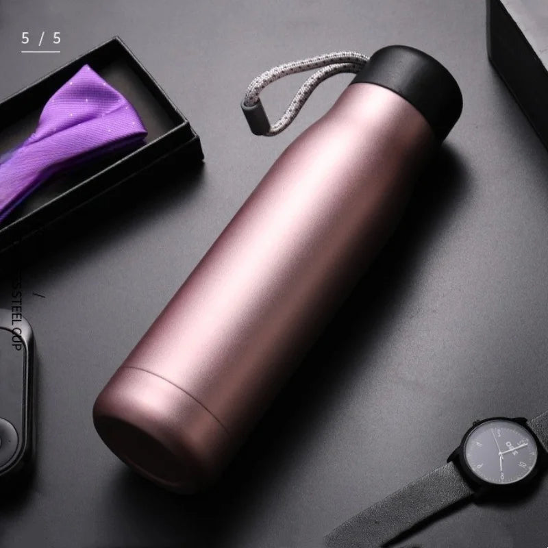 Stainless Steel Thermos Bottle – Carry Loop, 5 Colors