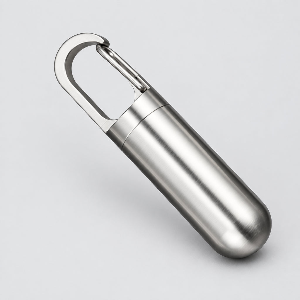 Pill Keychain Container – Screw-Top Capsule, 3 Sizes
