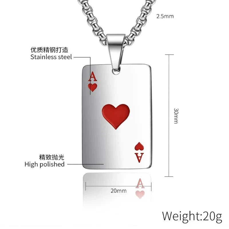 AceChain Lucky Ace Pendant Necklace for You deideas