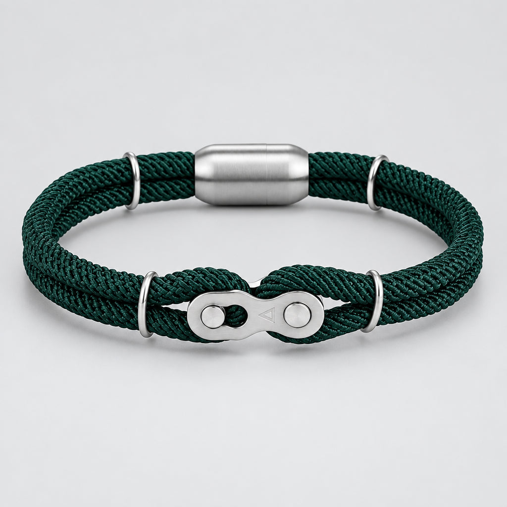Biker Chain Magnetic Bracelet Rugged Rope & Rock Style deideas
