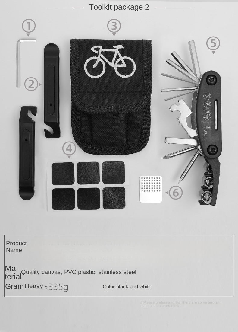 Bicycle Repair Tool Kit Pump Tire Patch Multifunctional Wrench deideas