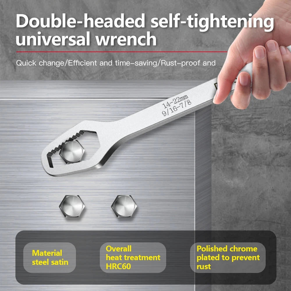 Universal Torx wrench 8-22 mm, adjustable, double head key plate deideas