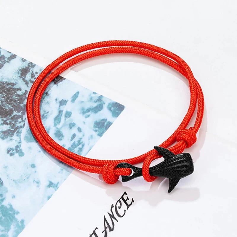 Ocean Lover Bracelet Black Whale Multilayer Rope deideas