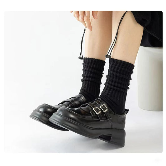 Retro Cushioned Crew Socks – Thick Cotton Blend