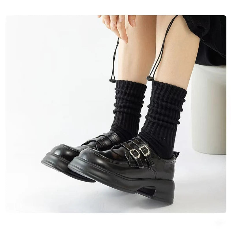 Retro Cushioned Crew Socks – Thick Cotton Blend