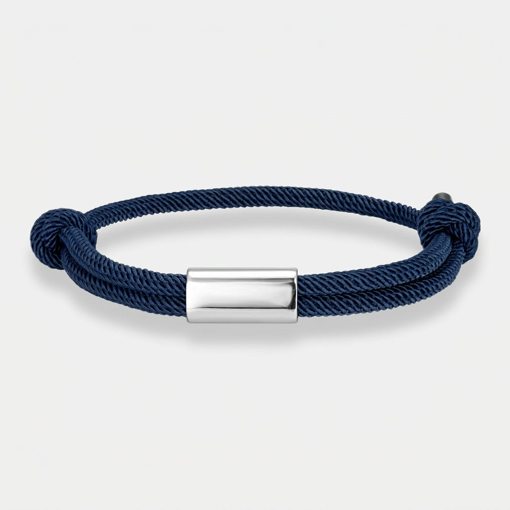 Adjustable Rope Bracelet – Blank Silver-Tone Accent, 14 Colors