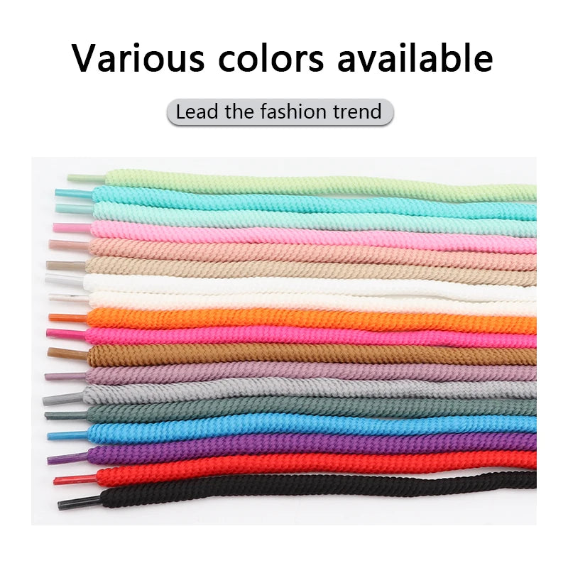 Round Rope Shoelaces – 18 Colors, 100–160 cm, One Pair